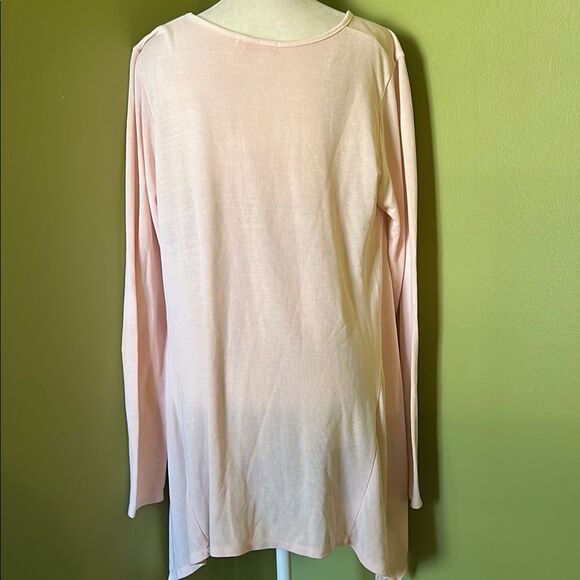 Fresh Produce Women's Pink Long Sleeve Top sharkbite hanky hem size Md/lg - Picture 3 of 9
